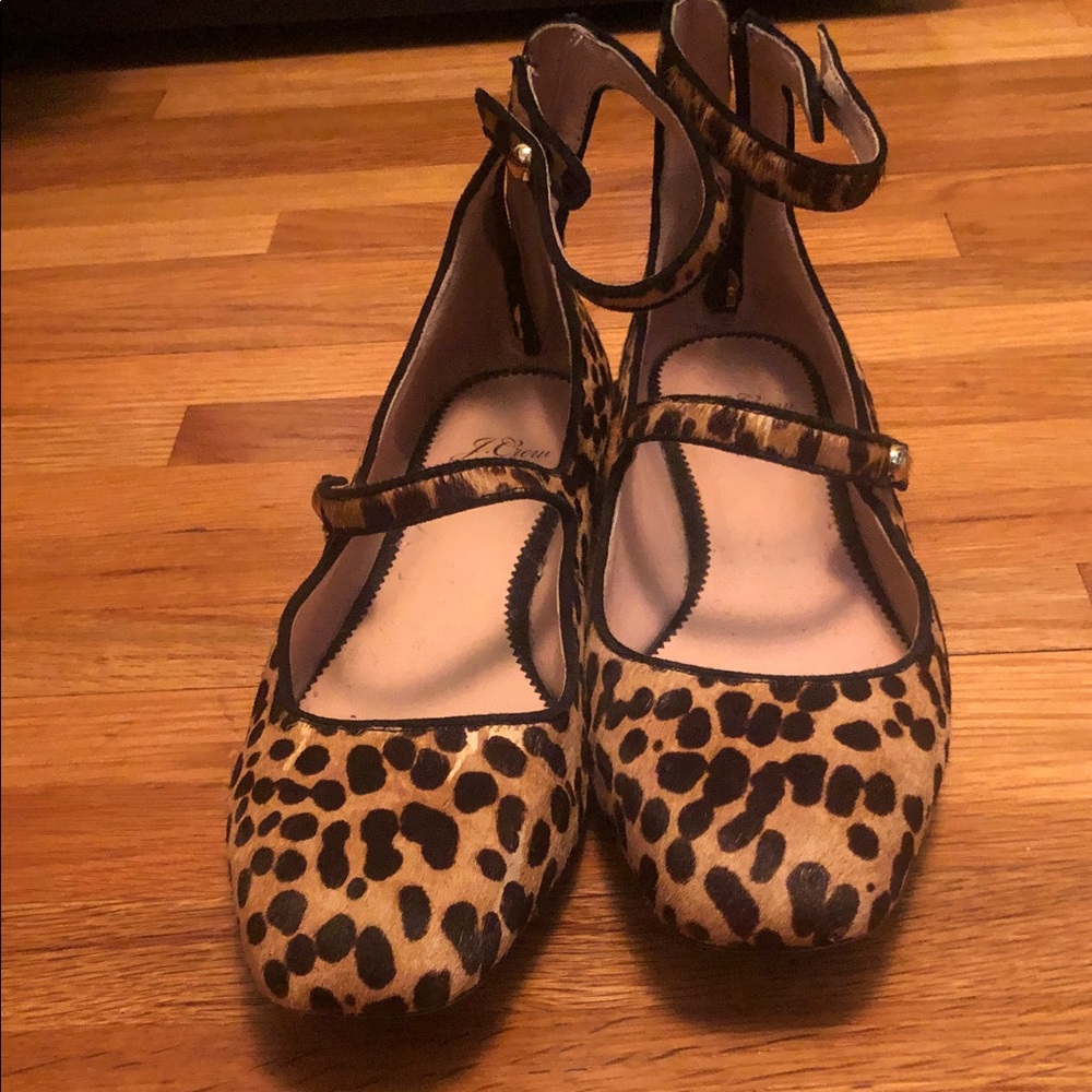 J. Crew Leopard-Print Mary Jane Flats in Tan and Black - Picture 5 of 6